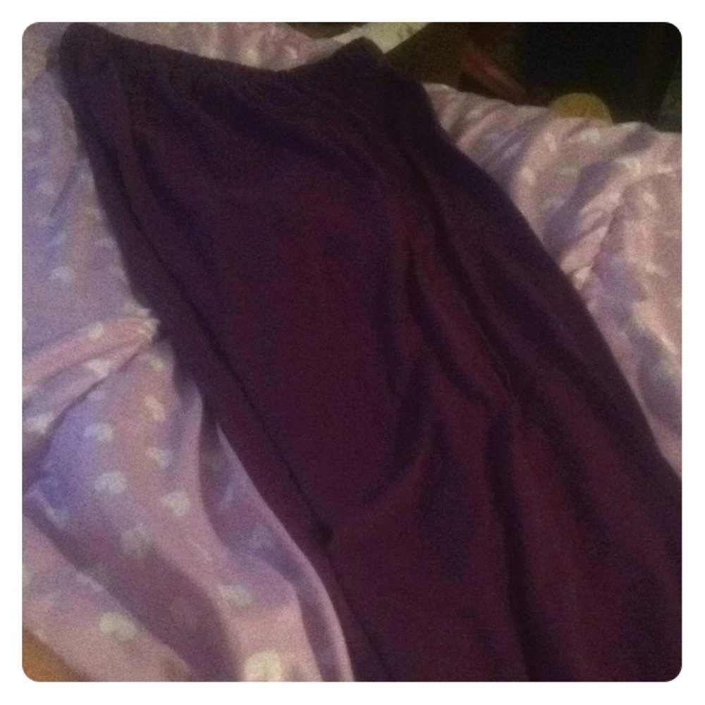 Purple pants.